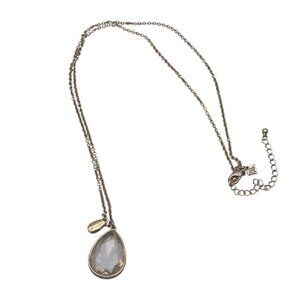 Banana Republic Crystal Teardrop Pendant Chain Necklace Gold Tone 30 to 33 Inch